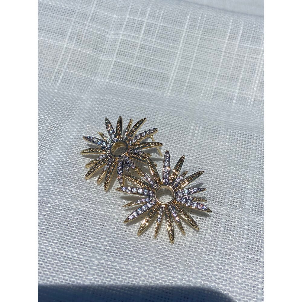 Taşlı Çiçek Küpe