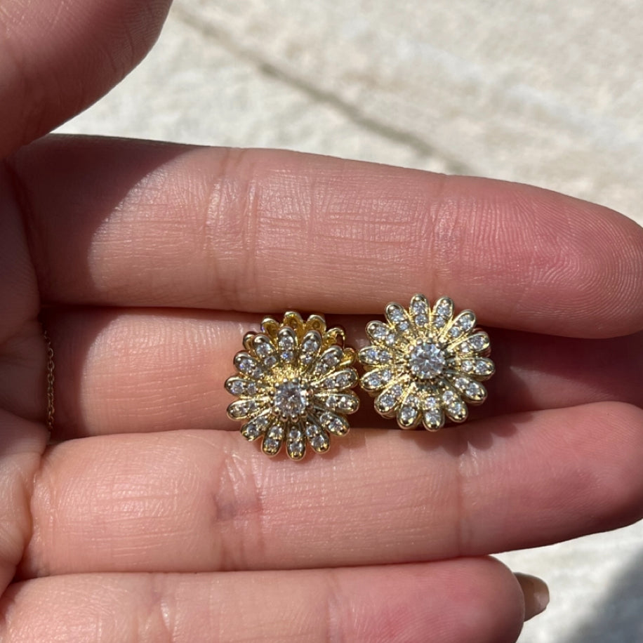 Yuvarlak Çiçek Küpe