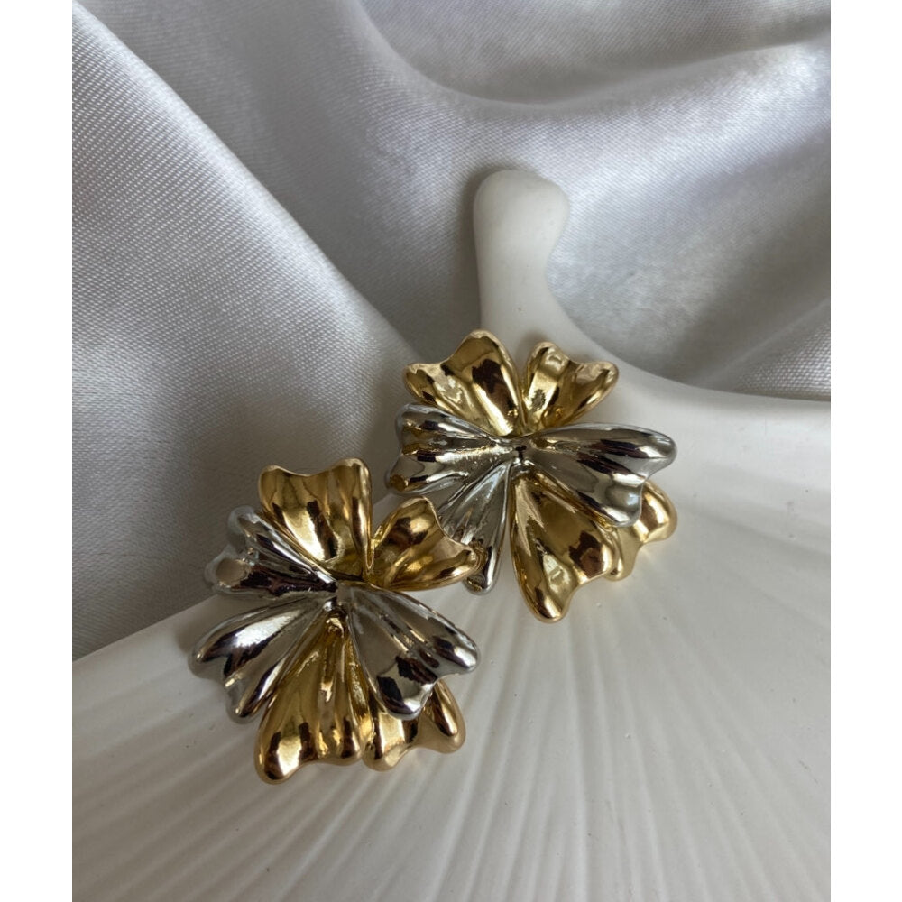 İki Renkli Çiçek Küpe