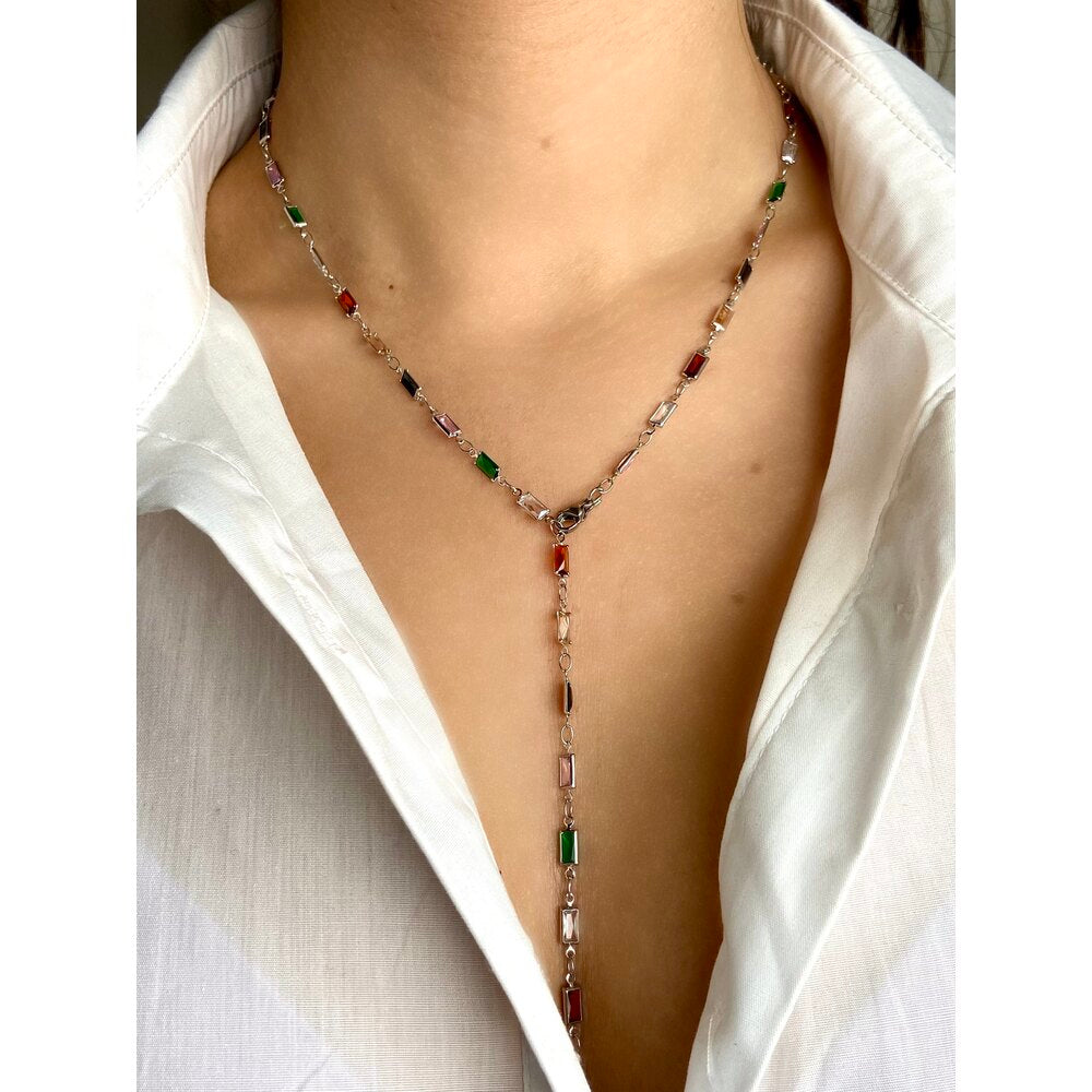 Gümüş Renkli Y Kolye